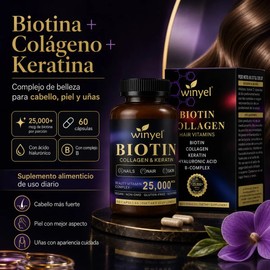 Biotina 25000mcg Cápsulas Complejo Piel Cabello