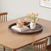 Round Ottoman Tray for Coffee Table Living Room Wood Serving