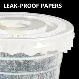SEWOART Pack of 500 Leak-proof Cap Lid Liners Round Sealing Paper Pads Leak-proof Paper for Milk Tea Coffee Drink Cup