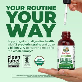 MaryRuth Organics Organic Liquid Probiotic, 2oz Probiótico líquido orgánico, 2 oz