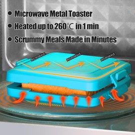 MKYSAIL Toaster,Microwave Toaster, Sandwich Maker, Panini Maker, Dishwasher Safe,NO Electricity,Wireless,Time Saving,Fast,Toastie Safe in Microwave Oven(Blue, Microwave Sandwich Maker)