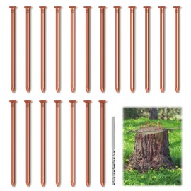 UNIFAMILY 25pcs Copper Nails for Killing Trees Stump Root, 3.15 Inch Long Pure Copper Nails Bulk with Drill, Heavy Duty Tree Stump Killer, Tree Removal Durable Spikes for Landscaping Gardening