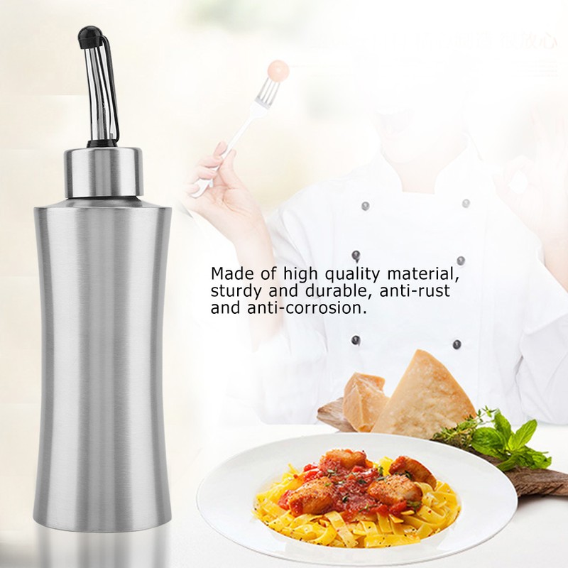 250ml Stainless Steel Oil Bottle Leak Proof Sauce Vinegar Bottles
