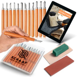 Beginner Friendly Wood Carving Tools, Razor Sharp Detail Wood Carving Kit, DIY Wood Carving Set with Learning Videos, Linoleum Carving Tools, 15pc Precision Japanese Pen Chisel Set from Schaaf Tools