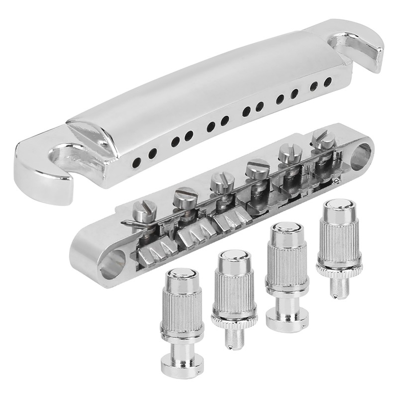 Electric Guitar Bridge Full Set 12 String Zinc Alloy Silver