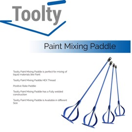 Toolty Paint Mixing Paddle 60mm - Painted Mixer, Whisk, Stirrer -2-Blade - for Paint, DIY - TLTY-1110