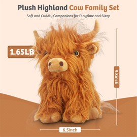 Highland Cow Stuffed Animal Toy Brown Highland Cow Gift for Girls and Kids Toy