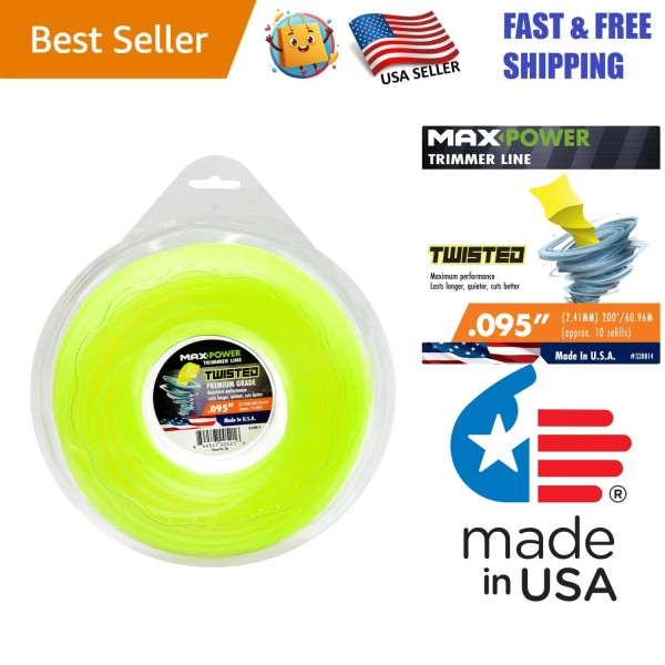 Unbranded USA-Made 200-Foot Twisted Trimmer Line - 0.095-Inch for Superior