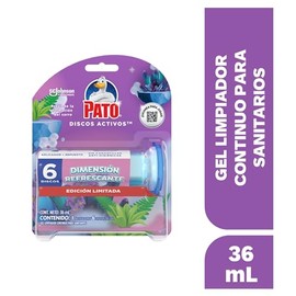 Pato Discos Activos Gel Limpiador Para Sanitarios, Edición Limitada Dimensión Refrescante, 1 Aplicador y 6 Discos, 36 g