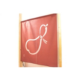 Flameproof Noren, Store Goods, Wall Decoration, Tapestry, Divider, Blindfold, Half-noren, Traditional, Japanese Pattern, Flameproof Gourd (33.5 x 35.4 inches (85 x 90 cm), Length 4136A)