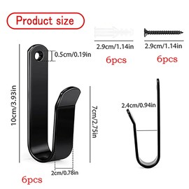 Abiyou 6 Stück Snowboard Wandhalterung, Schwarz Snowboard Halterung mit Schrauben, Snowboard Präsentationsständer, Skateboard Wandhalterung, für Snowboard, Skiboard, Longboard, Skateboard