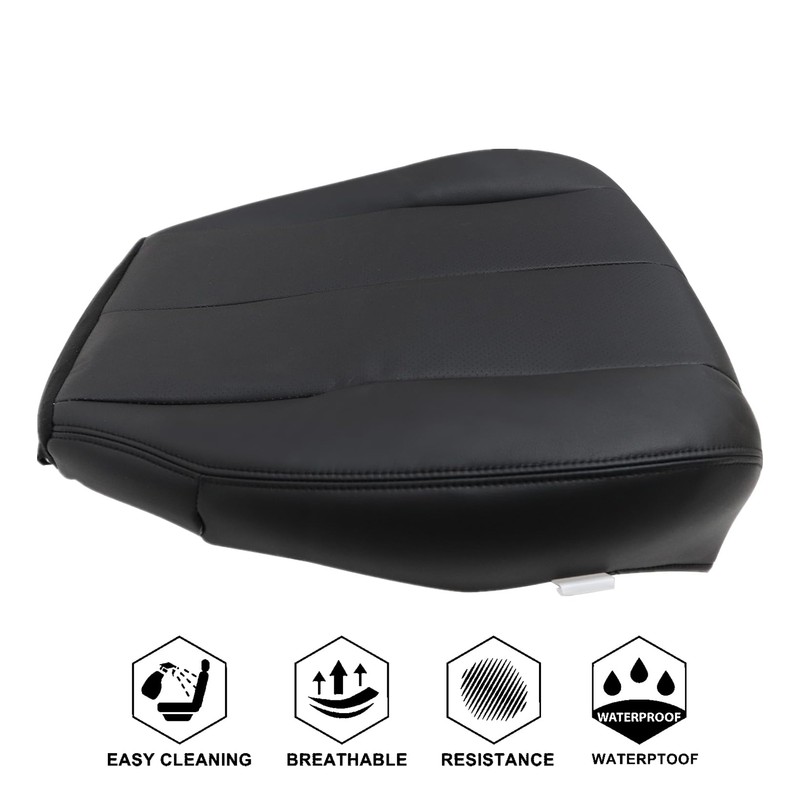 NLQR Front Driver Side Bottom Replacement Seat Cover Black Perforated