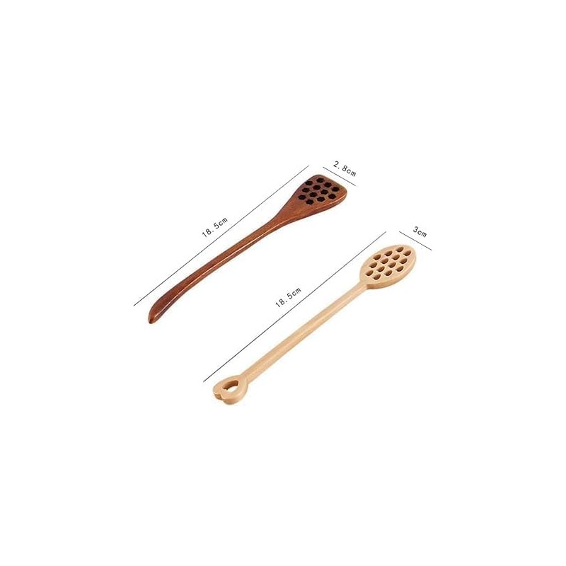 Brown Wooden Honey Dippers, Handmade Spoon Stirrer, Long Handle Honey