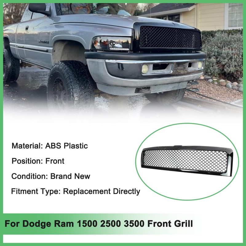 MATMACRO Grille Compatible For Dodge Ram 1500 2500 3500 Mesh