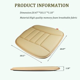 RaoRanDang Car Seat Cushion Pad for Driving Seat Cushions for Office Chairs/Truck Memory Foam Seat Cushion Comfortable and Durable,Khaki