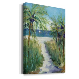 Renditions Gallery Coastal Canvas Wall Art Paintings & Prints Tropical Ocean Palm Trees Romantic Modern Decorations Nature Wall Hanging for Bedroom Living Room Office Kitchen - 24"x36" LT02