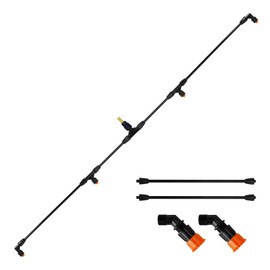 4 Nozzles Poly Boom Wand with 3/8" Brass Fitting, Backpack Multi Nozzle Spray Holder, Sprayer Boom Equipped with Two Types Nozzles, DIY Length Up to 74.8" Wand for Watering Large Areas, Farms