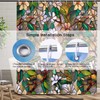 NTETSN Abstract Window Floral Bathroom Shower Curtain Stained Glass Window
