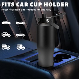 Insulated-Water-Bottle Fit Car Cup Holder - 32OZ Vacuum Stainless Steel Tumblers with Straw & Spout Lids, Paracord Handle, Carrier Bag & Boot, Insulated Tumbler Travel Mug Keep Cold-48H Hot-12H