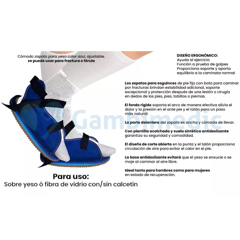 Gambimedic Zapato Ferula Para Yeso Bota Comoda Fractura Post Operatorio