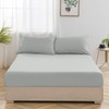 Oxford Homeware Silver Double Fitted Sheet -100% Brushed Microfibre 1800