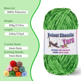3 * 100g Fluffy Velvet Chenille Yarn for Crocheting and Knitting, Handcrafts Weaving Soft Chenille Yarn for Crocheting, Used for Making Baby Yarn Blanket, Clothes (3 - Black)