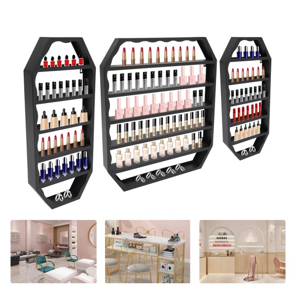 Unbranded 3pcs Metal Wall-mounted Nail Polish Display Rack 1* Middle