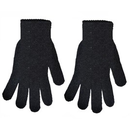 Adult Men's Knitted Wool Super Stretch Magic Winter Thermal Gloves - One Size Fits All (Black)