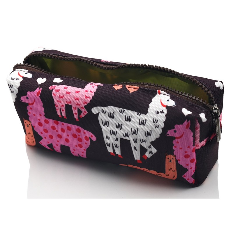 Llama Pencil Case Large Capacity Canvas Pen Bag Pouch Stationary