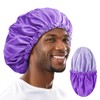 Fittia Satin Bonnet for Men Sleeping: Large for Long Braid