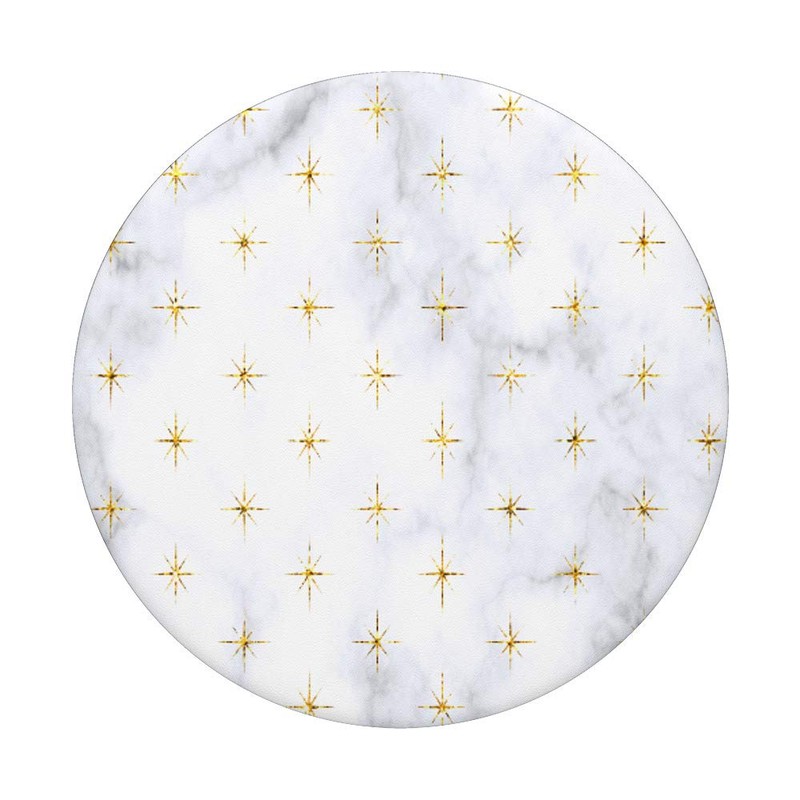 WHITE GOLD MARBLE PHONE GRIP - PRETTY TRENDY - GOLD
