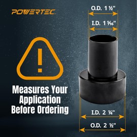 POWERTEC 70138 2-1/2-Inch OD to 1-1/2-Inch OD Reducer
