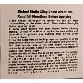 Vinyl Etchings Cow Scene Window Decal 4"x6" OVAL Etched Glass Look Cling Removable & Reusable