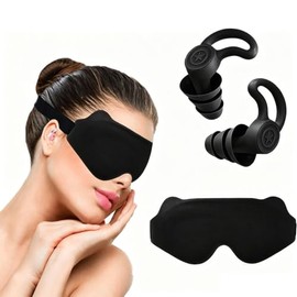 Antifaz para Dormir 3D con Tapones para Los Oídos, Correas Ajustables, Opaco y Transpirable, Ideal para La oficina y los viajes.                      