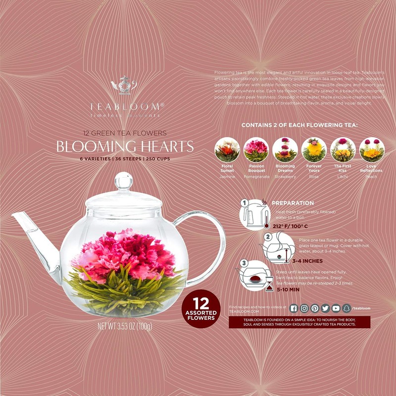 Teabloom - Tés con flores en forma de corazón -