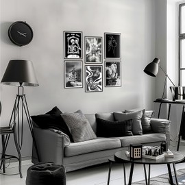 Black Wall Decor Gothic Posters 8" x 12" Pack 6 - Illusion Framed Gothic Home Decor for Bedroom, Dorm, Teen Room - Wall Posters Room Decor Aesthetic