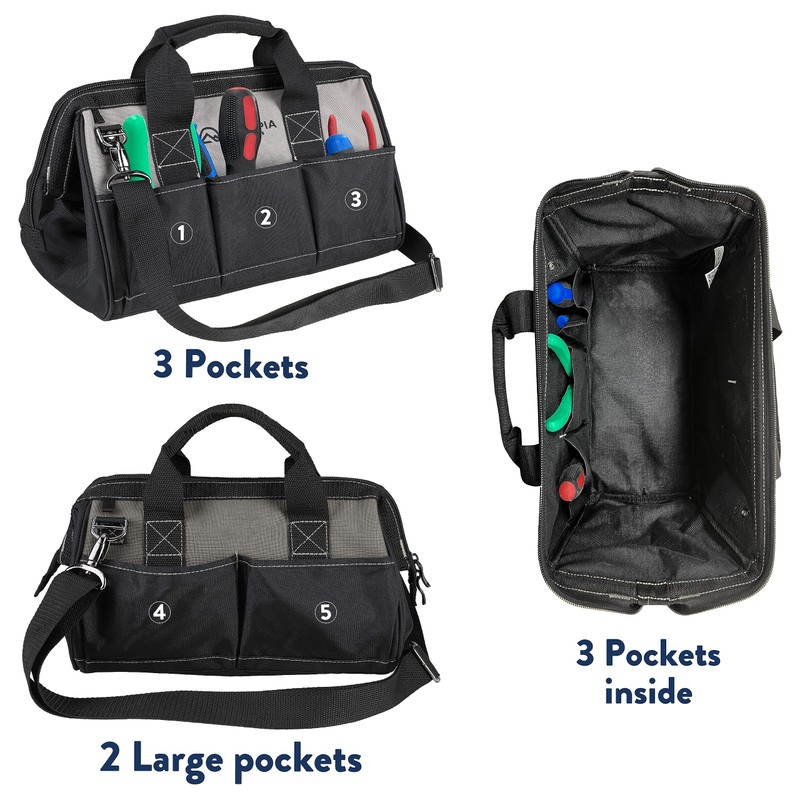 Olympia Tool Bag 15 Inch, Heavy Duty Tools Bag with