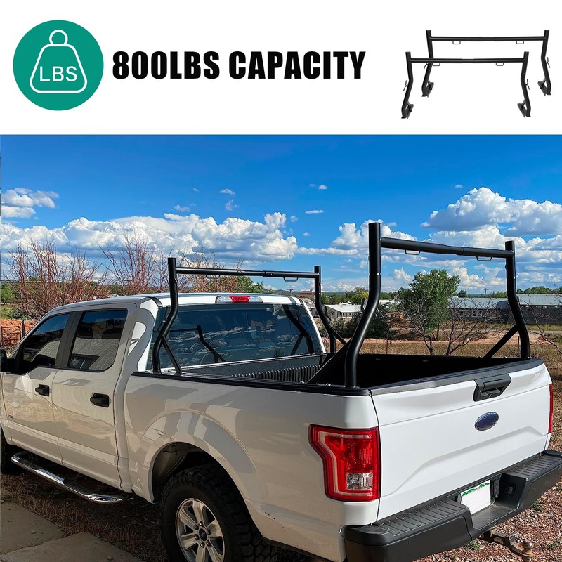 OUTPRIZE Non-Drilling Truck Rack, Heavy Duty Steel Extendable Truck Bed