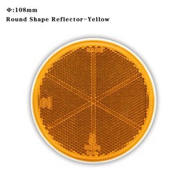 MFC PRO 2Pcs 4.2 Inch Round Warning Reflectors for Car Truck Bike Boat Trailer Van Lorry Bus Caravan (Yellow, 108MM / Screw Mount)