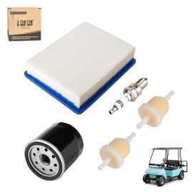 10L0L Golf Cart Tune Up Kit for Club Car DS 1992-up 4-Cycle FE290 Engines with 1 × Air + 1 × Oil + 2 × Fuel Filter 1 × Spark Plug OEM 1015426 1015426