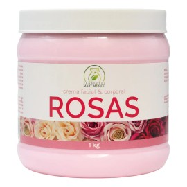 Crema Hidratante de Rosas 1 kg Suaviza, Ilumina y Perfuma Todo Tipo de Piel