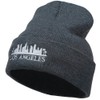 e4Hats.com Los Angeles Skyline Embroidered Long Beanie - Dk Grey