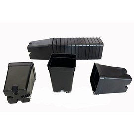 Dmarketline 36 Qty 2.5 Inch Square x 3.5 Deep Press Fit Pots for Geraniums Strawberry Plants Seed Starting Flowers Germination Transplant Nursery