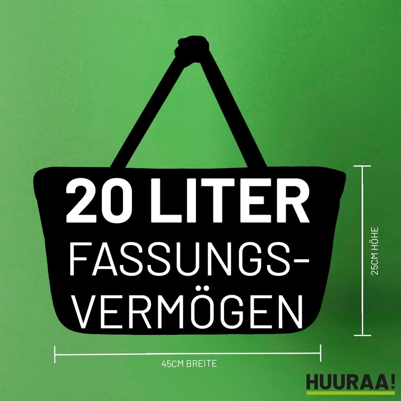 Huuraa Einkaufskorb Lehrerin mit Herz Geschenk 20 Liter Black Lehrerin