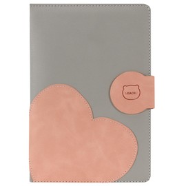 MIAOKE Journal Notebook A5 with Vegan Leather, 200 Pages Magnetic Closure Hardcover Diary, Notebook with Hearts Cover, Ideal for Work, School and Travel