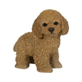 Uvia H23309 Toy Poodle (Apricot) Standing Right Facing 6.9 x 4.9 x 6.3 inches (17.5 x 10 x 16 cm) Doll Figurine Figurine Animal Garden Decoration Dog Dog
