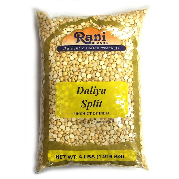 Rani Daliya Split (Roasted Split Chickpeas Dalia) 4lbs (64oz) ~ All Natural | Vegan | Indian Origin
