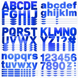 24 Sheets 232 Pcs Large Letter Stickers 2.5 Inch Vinyl Self Adhesive Alphabet Number Stickers for Craft Mailbox Bulletin Board Classroom Home Window Door Decor(Blue)