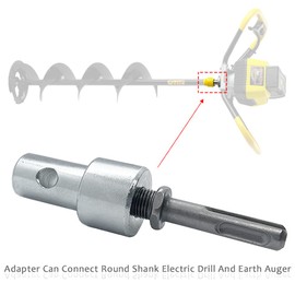 Ice Fishing Auger Drill Adapter - SDS Plus to 1/2" Thread Keyless Power Drill Chuck Adapter for Impact Driver Accessories, 1 Pcs