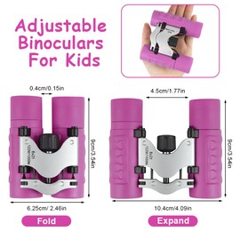 OSDUE Binoculars for Kids, 8 x Super Zoom Function Kids Telescope Outdoor Toys 4 5 6 7 8 Years Old Boys Girls Kids High Resolution Binoculars for Kids Toys Educational Learning Kids Binoculars Purple